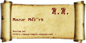 Mazur Márk névjegykártya