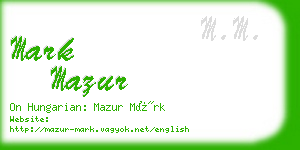 mark mazur business card